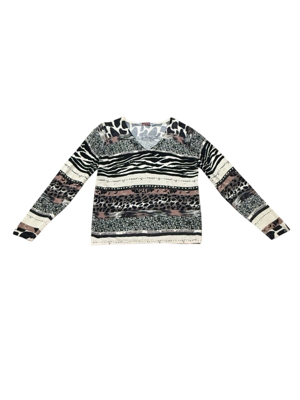 Vintage Y2K Carol Rose Animal Print Long Sleeve Top